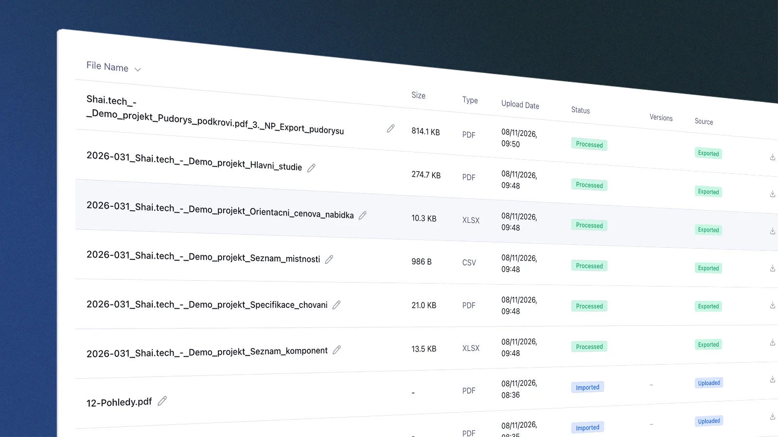 Connected project context: documents, notes, emails, tasks and floor plans all in one place